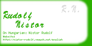 rudolf nistor business card